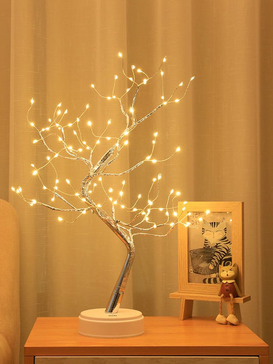 Elevate Your Space with Enchanting Ambiance: Tabletop Tree Lamp, LED Decor Lights, Powered by USB or AA Batteries